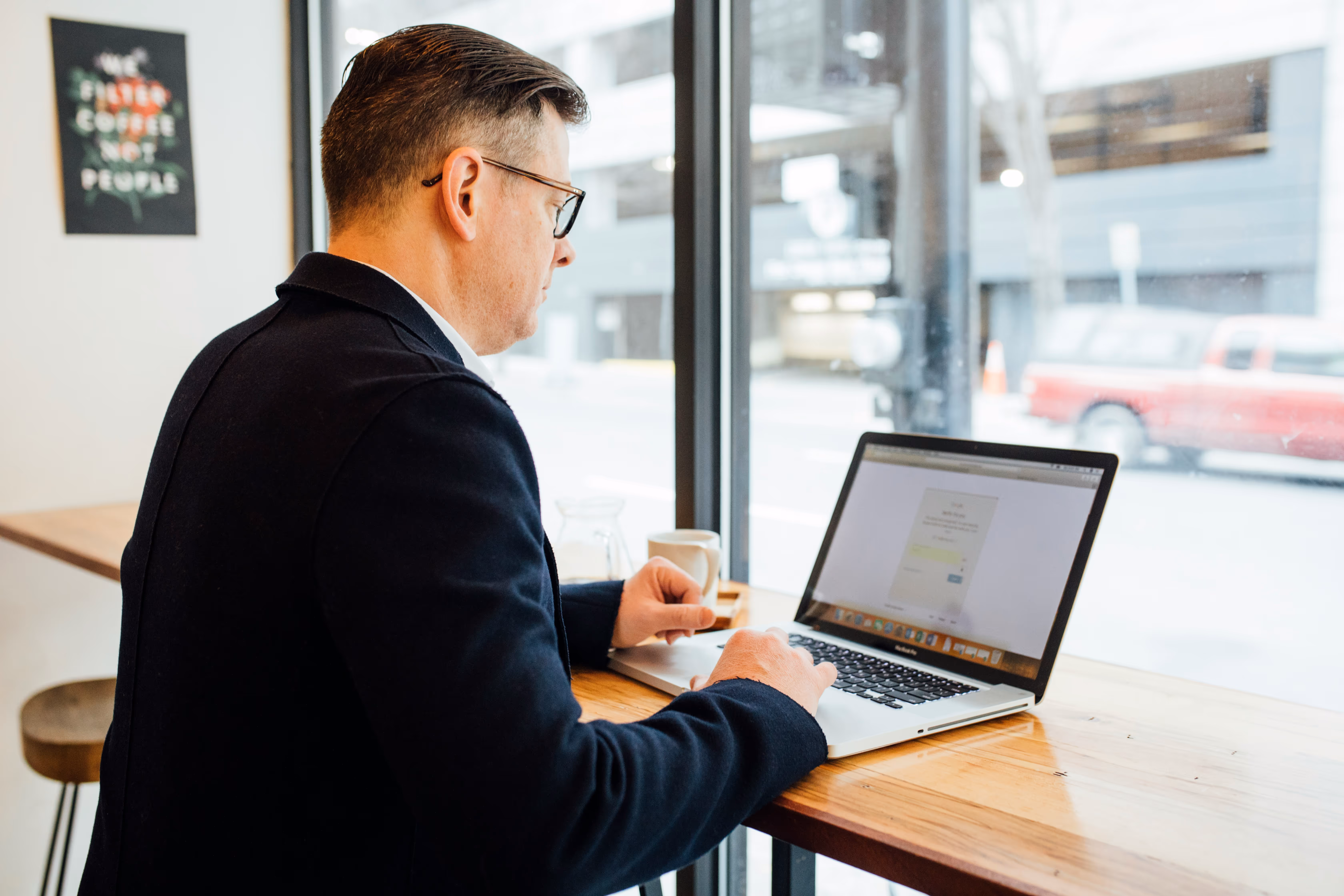 Man working on a laptop
